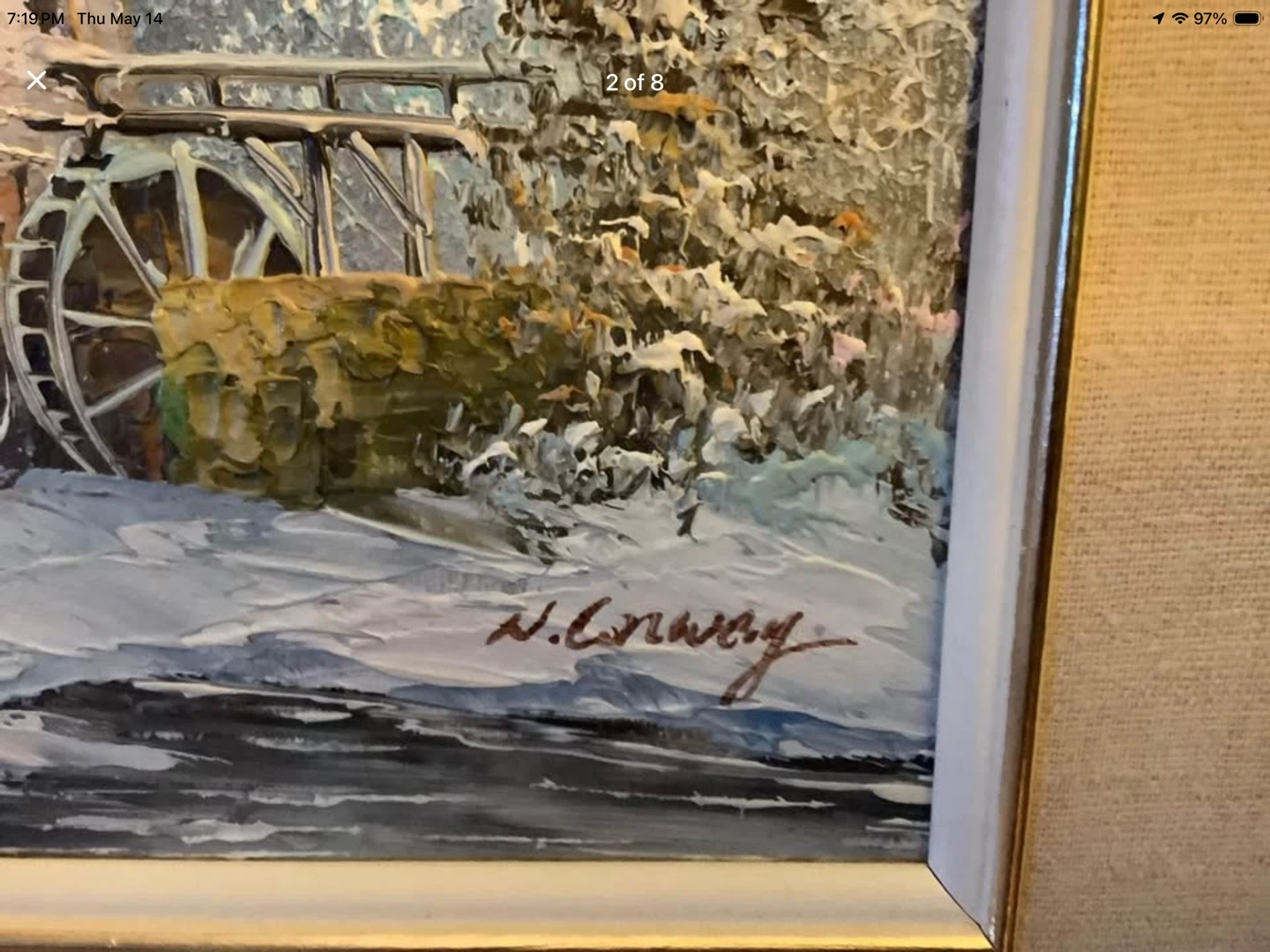 Vt Oil Ptg of. Grist Mill by Cdn Artist W. (William) Conway 🐞 - photo 2