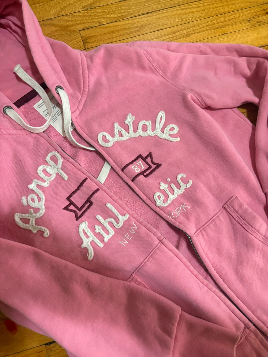 Aéropostale Pink Athletic Zip-Up Hoodie - Size M