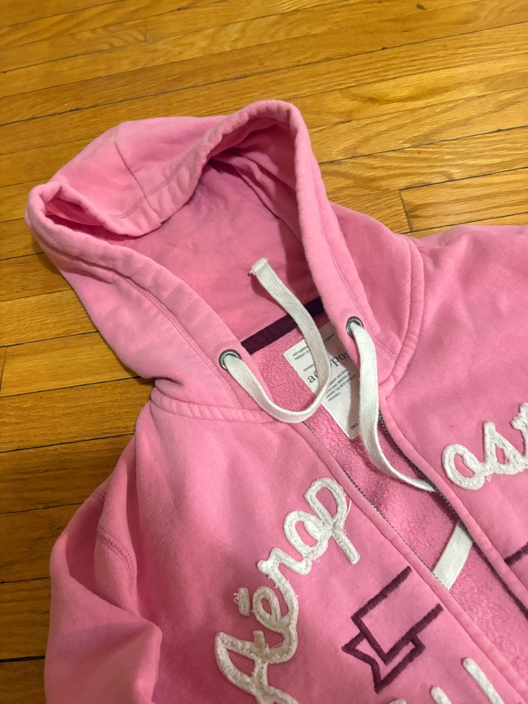 Aéropostale Pink Athletic Zip-Up Hoodie - Size M - photo 2