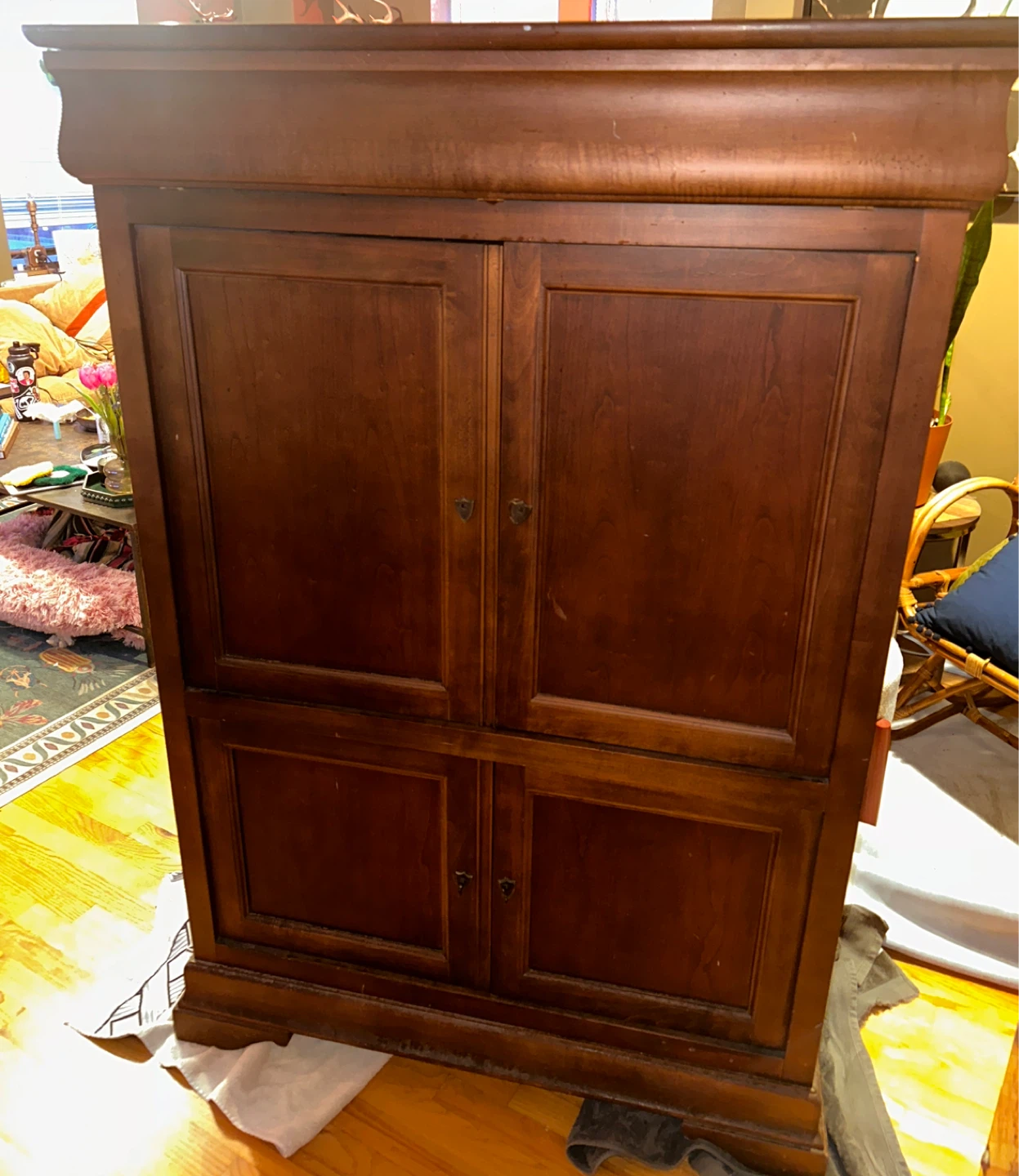 Vintage Wooden Armoire Wardrobe