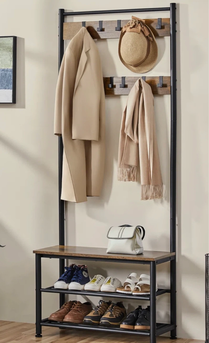 Style Coat Rack and Shoe Bench