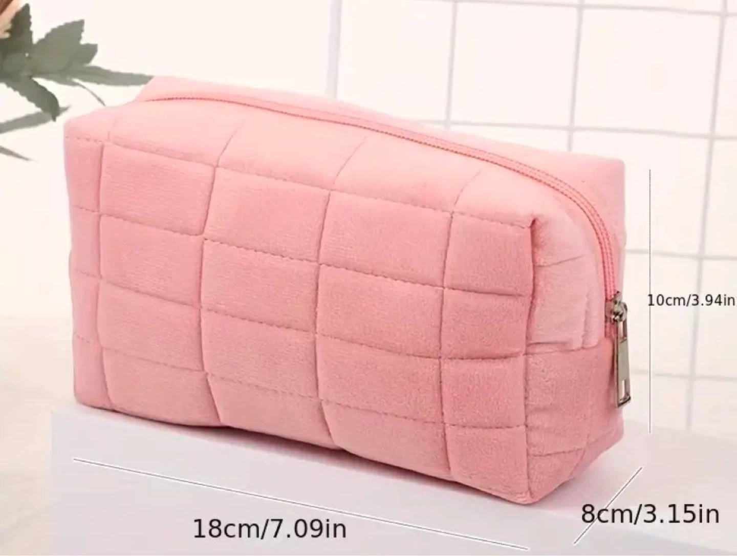 Plush Blue Makeup Bag with Zipper - photo 3