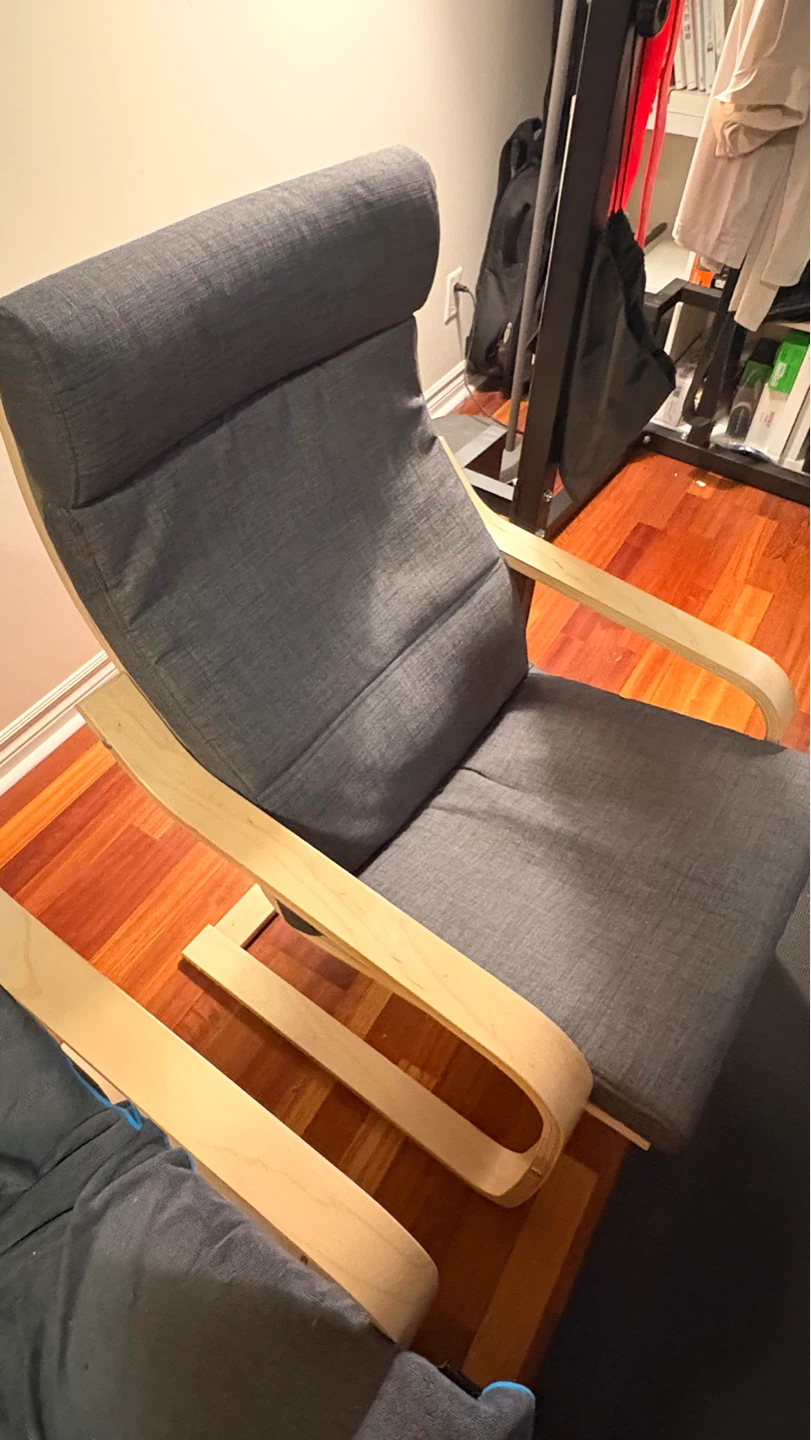 IKEA POÄNG Armchair - Birch Veneer/Skiftesbo Dark Gray - photo 4
