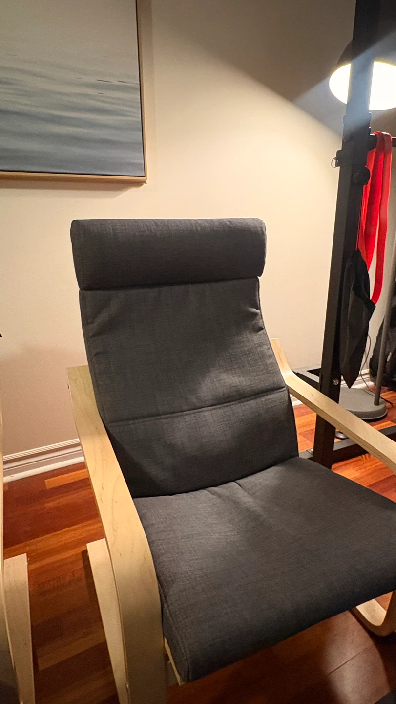 IKEA POÄNG Armchair - Birch Veneer/Skiftesbo Dark Gray - photo 2