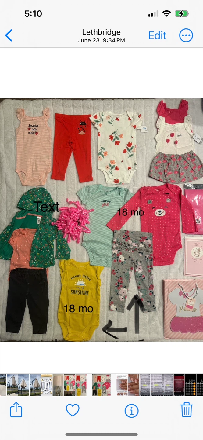 Carter's Baby Girl Clothes Bundle - 18 Months