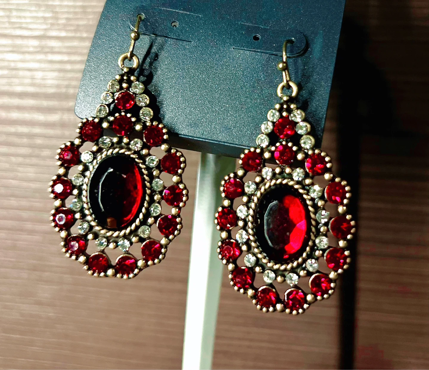 Bohemian Vintage Crimson Chandelier Earrings
