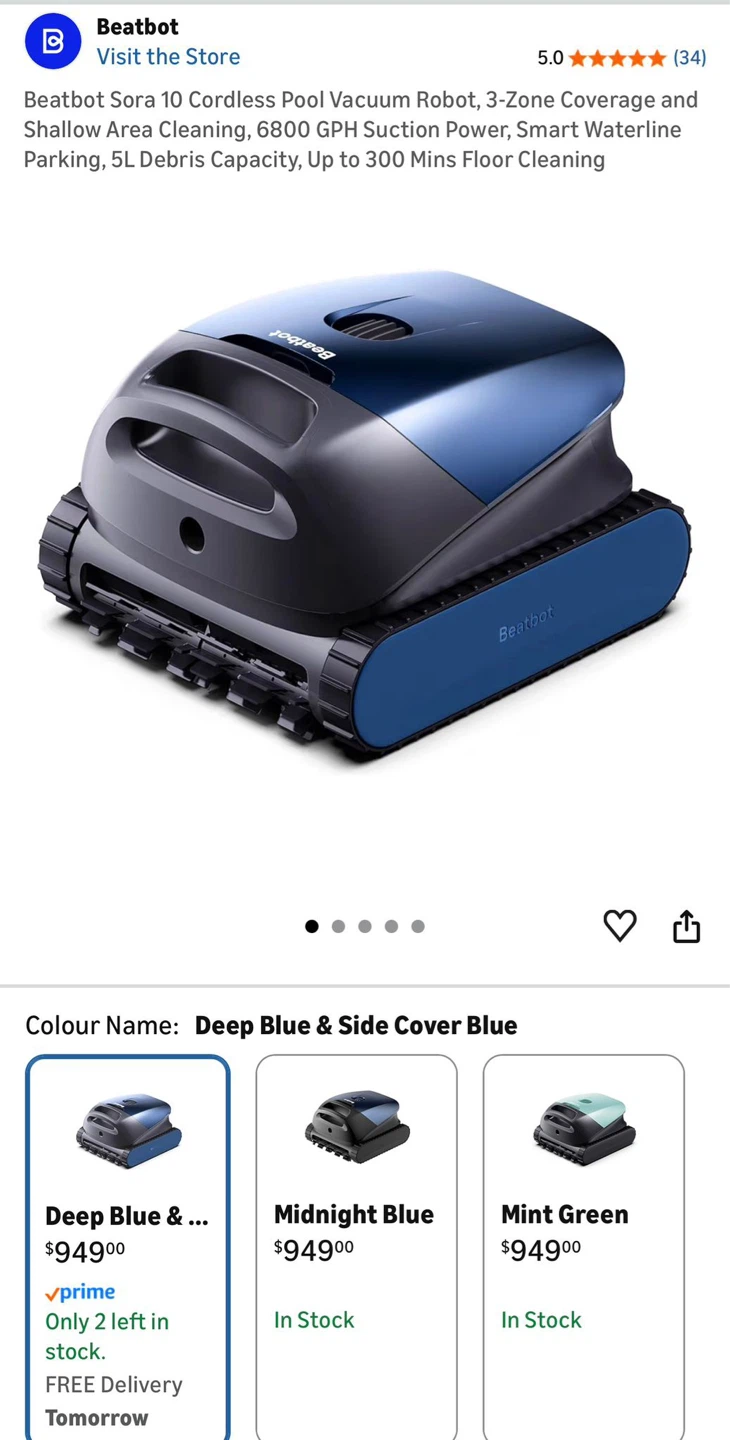 Beatbot Sora 10 Cordless Pool Vacuum Robot