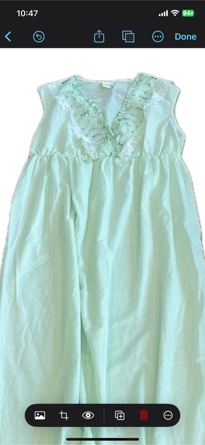 Vintage Lace Gown - Size L - Mint Green
