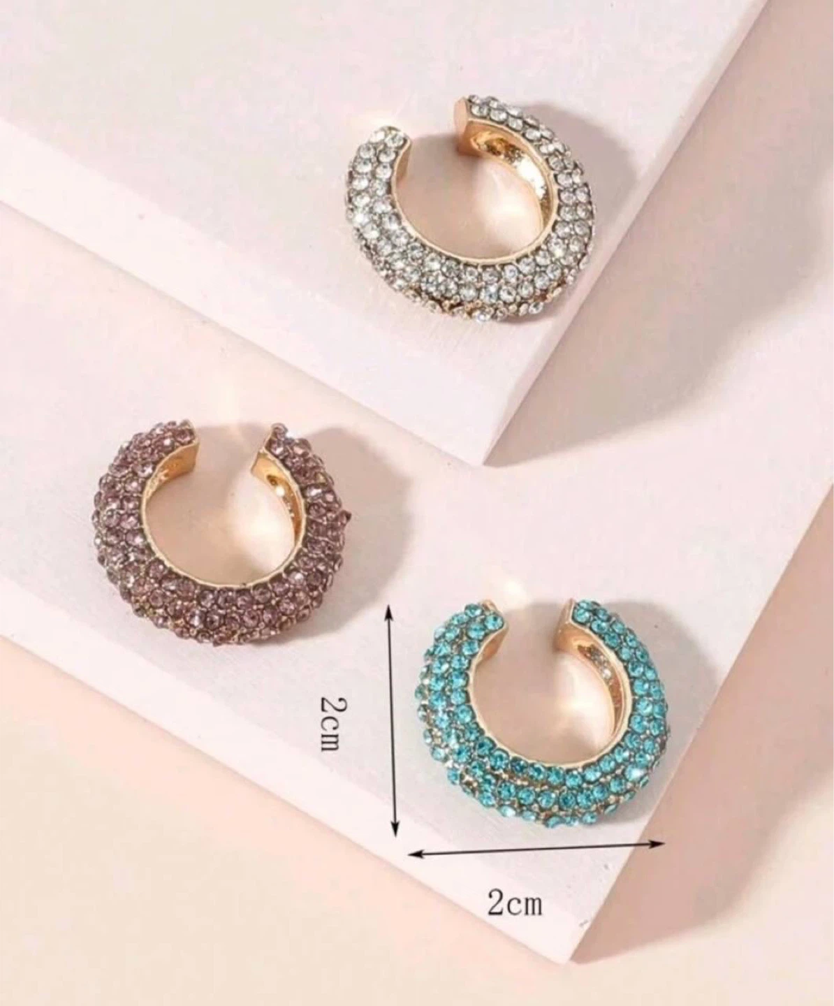 Crystal rhinestone ear cuff set ( 3 pieces) - photo 3