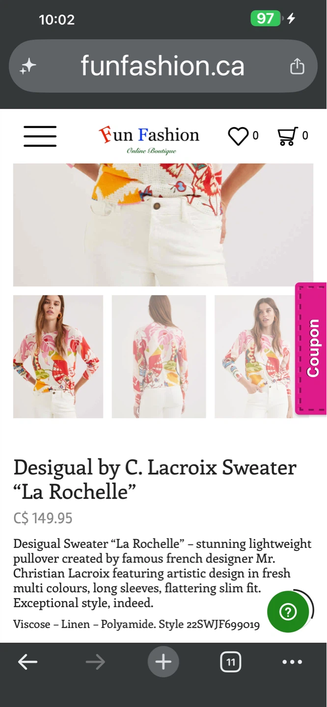 Desigual Women's Butterfly & Floral Print Sweater Size M - photo 5