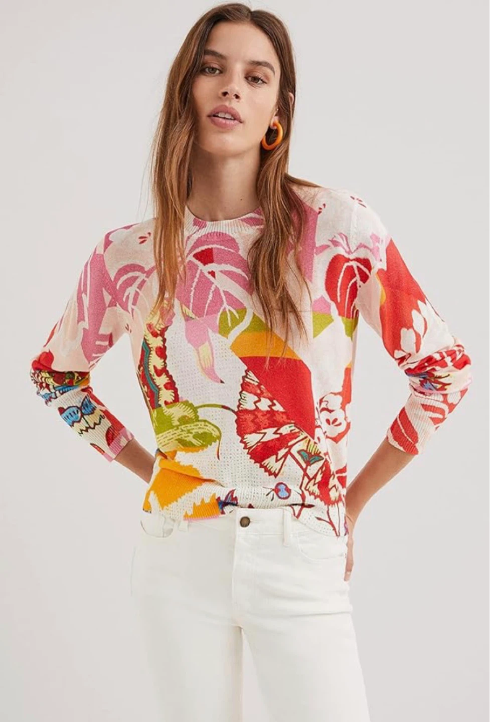 Desigual Women's Butterfly & Floral Print Sweater Size M - photo 5