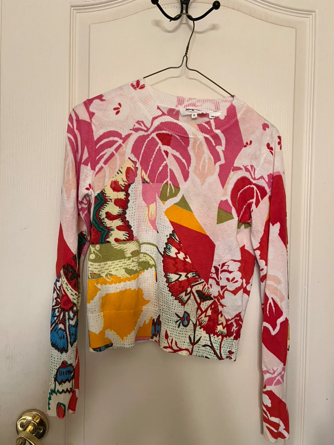 Desigual Women's Butterfly & Floral Print Sweater Size M