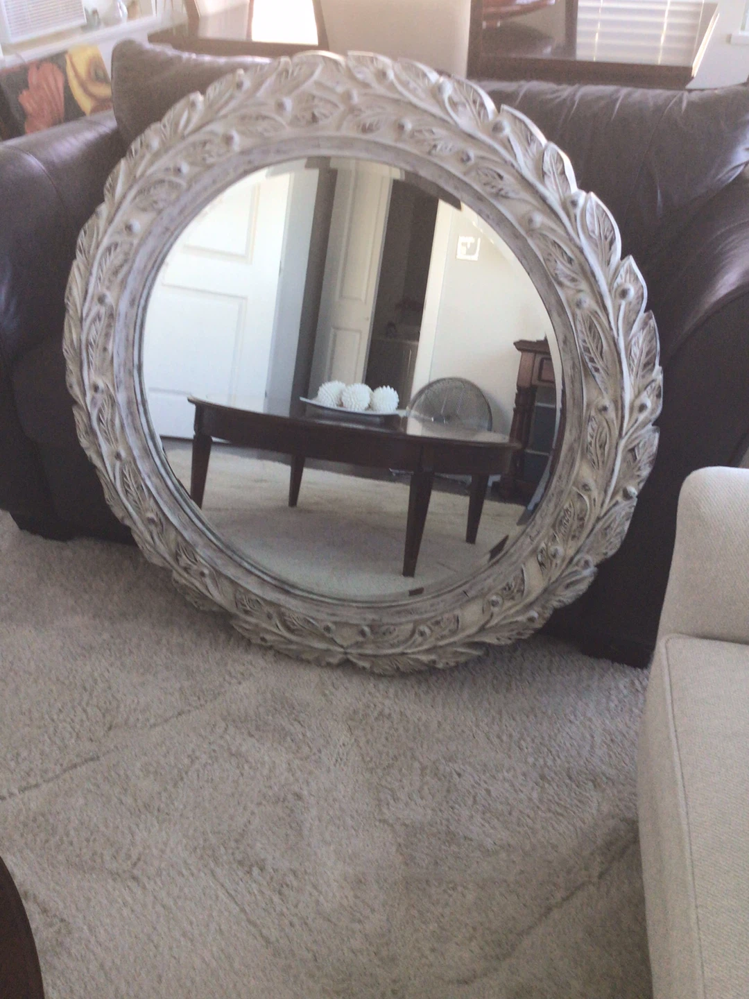 Ornate Round Wall Mirror