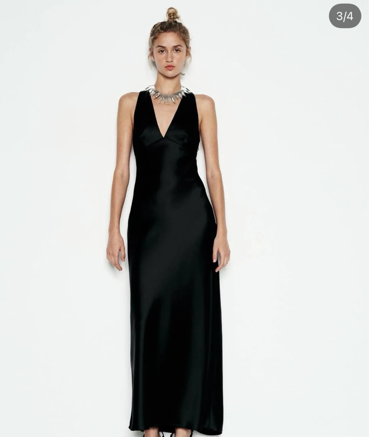 Zara Satin Maxi Dress S