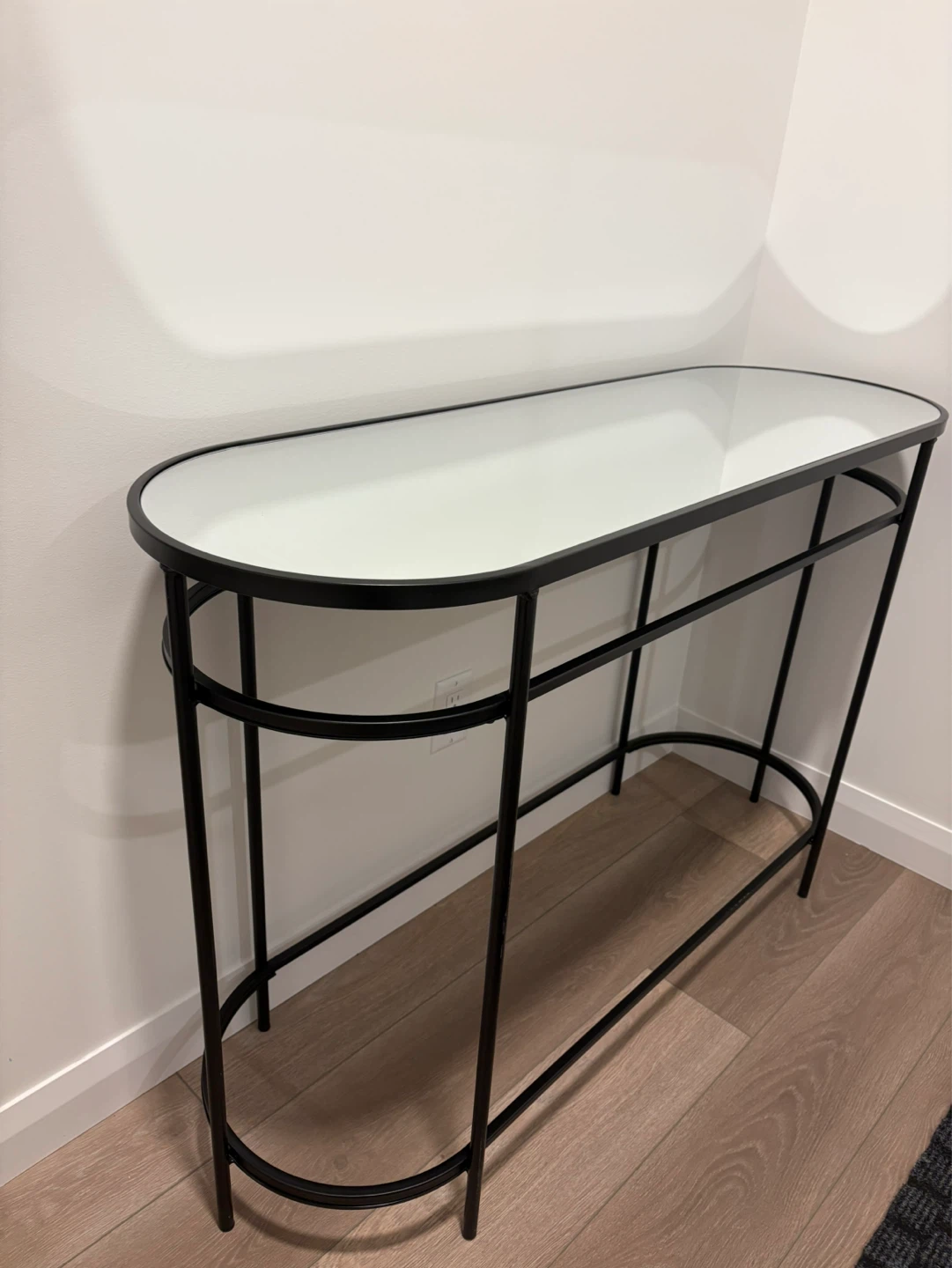 Structube Oval Console Table with Black Metal Frame - photo 3