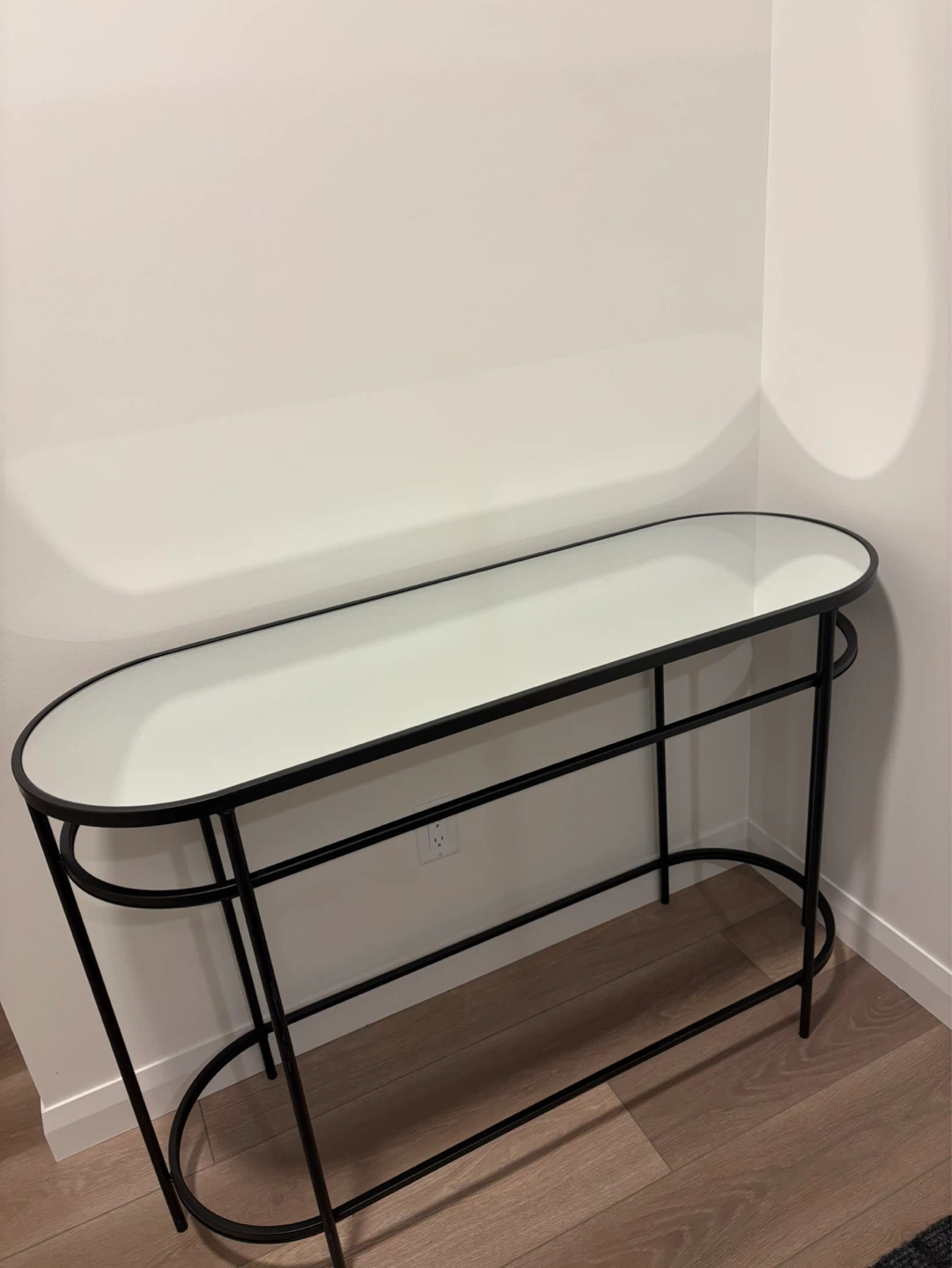 Structube Oval Console Table with Black Metal Frame - photo 2