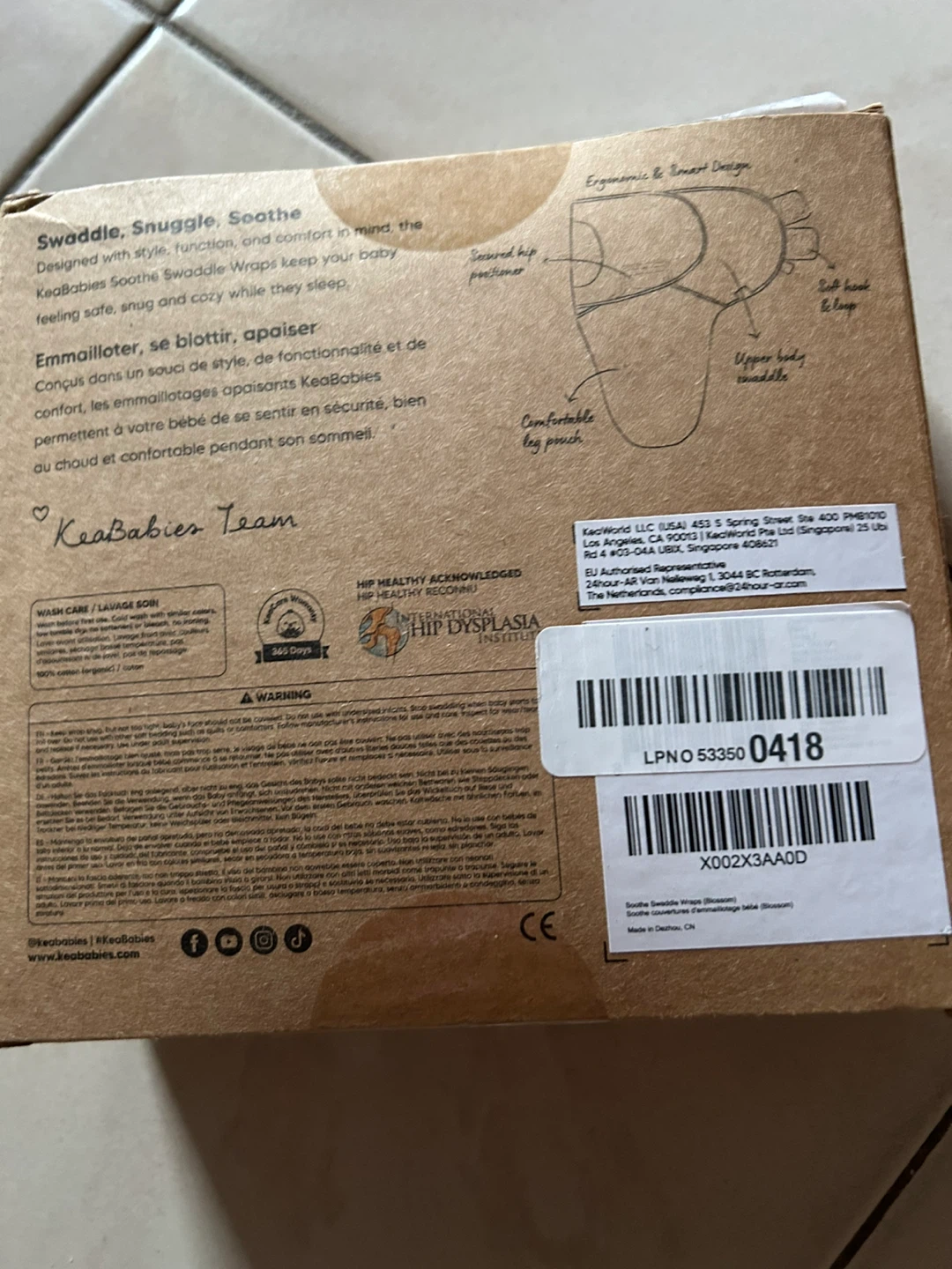 BNIB SEALED KeaBabies Soothe Swaddle Wraps - 3 Pack - photo 3