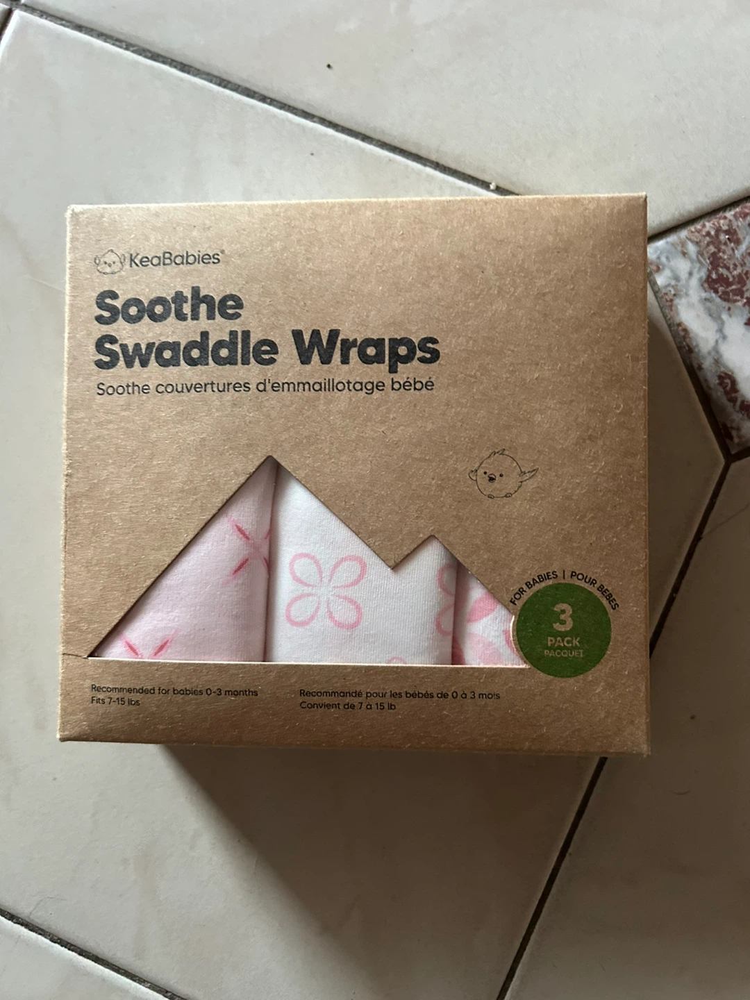 BNIB SEALED KeaBabies Soothe Swaddle Wraps - 3 Pack