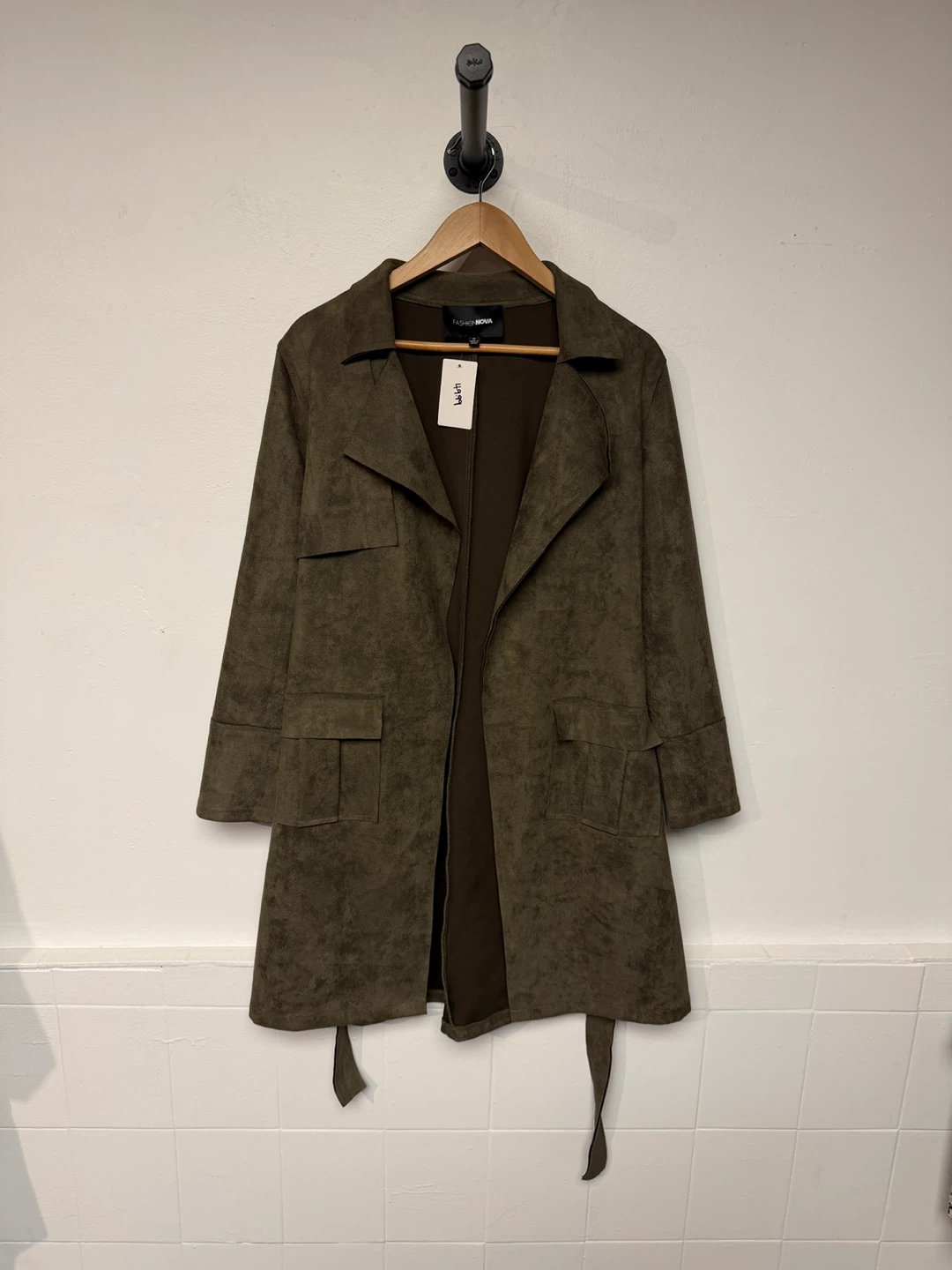 Fashion Nova Women's Trench Coat - Olive Green