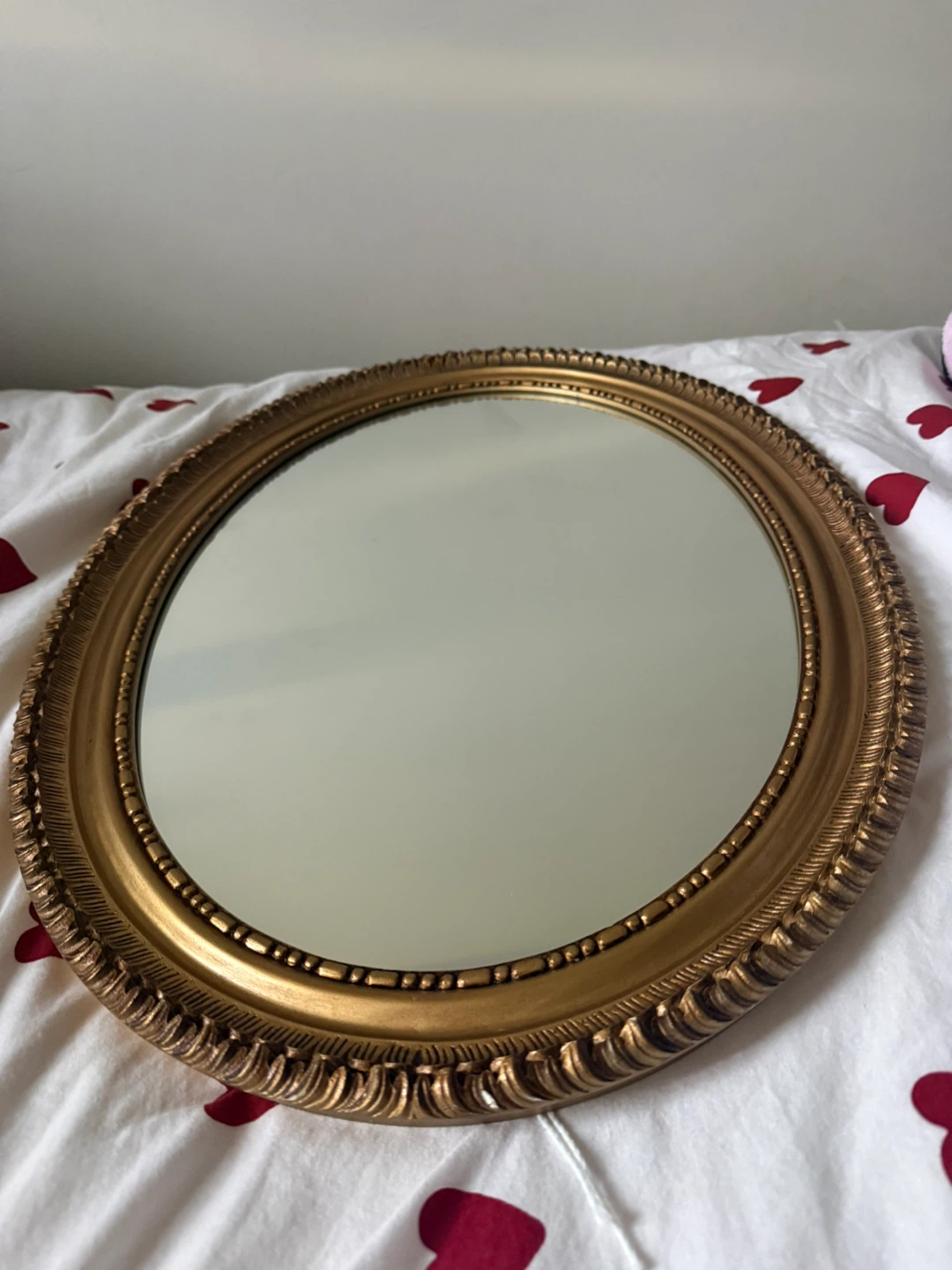 Vintage Oval Gold Tone Decorative Mirror - photo 2