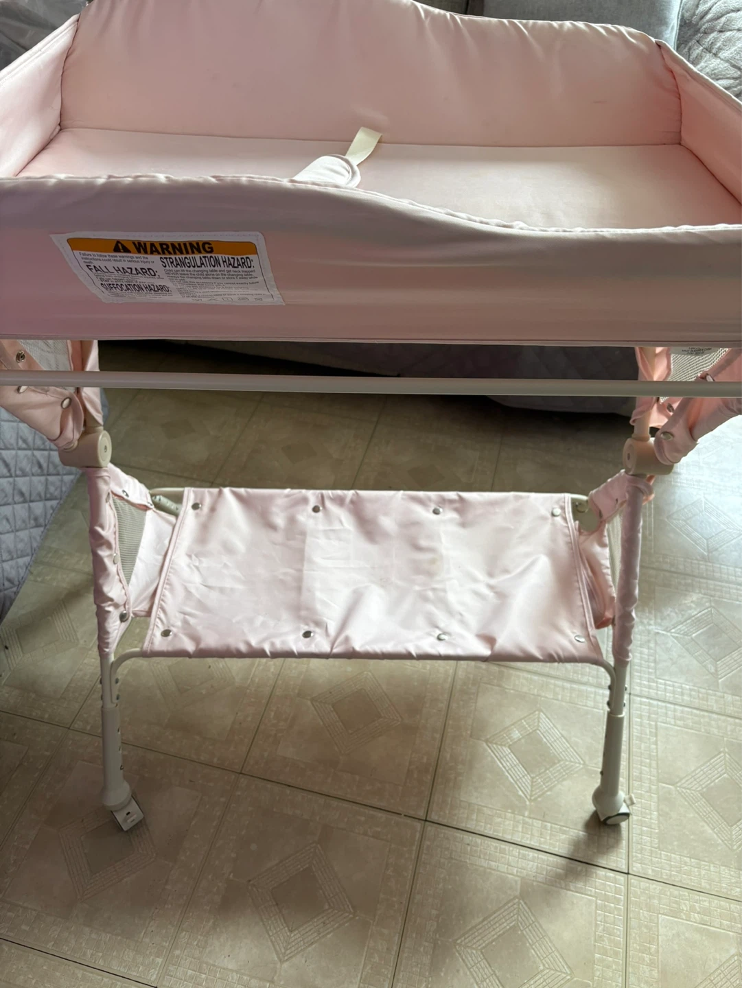 Pink Portable Baby Changing Station with Storage - photo 2