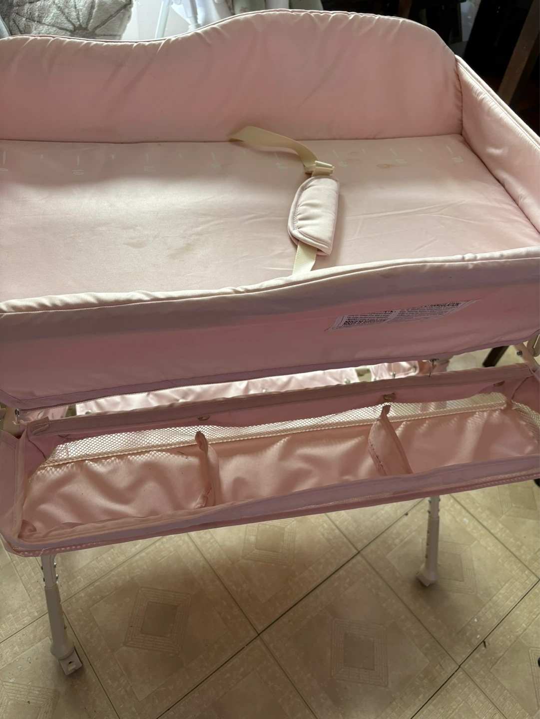 Pink Portable Baby Changing Station with Storage - photo 4
