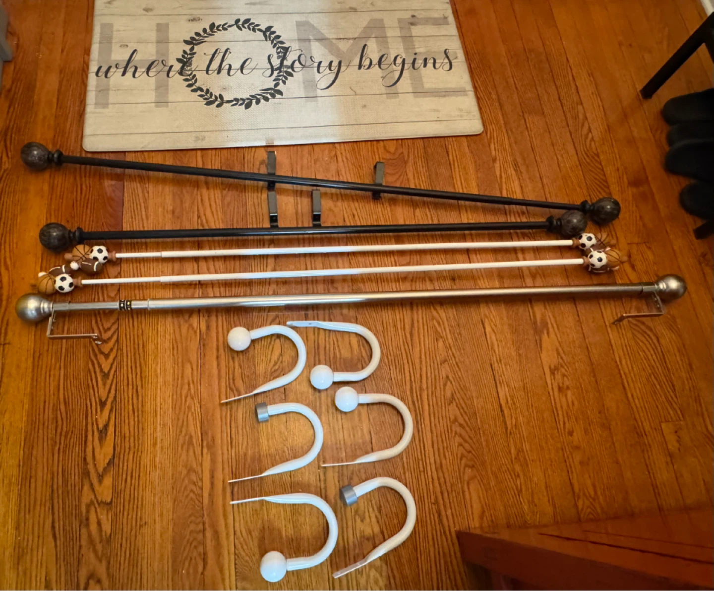 Adjustable Curtain Rod Set with Decorative Finials - photo 3