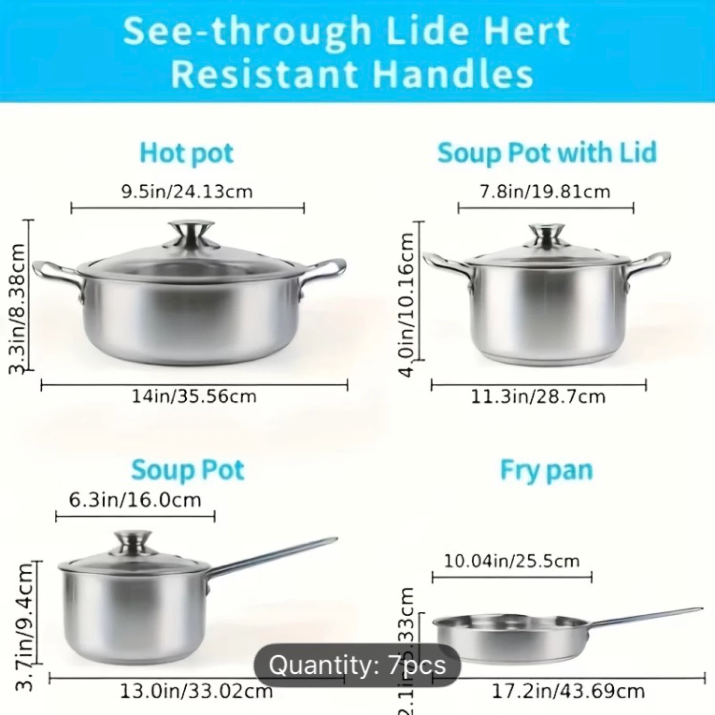 brand new 7pc premium stainless steel cookware set - photo 5