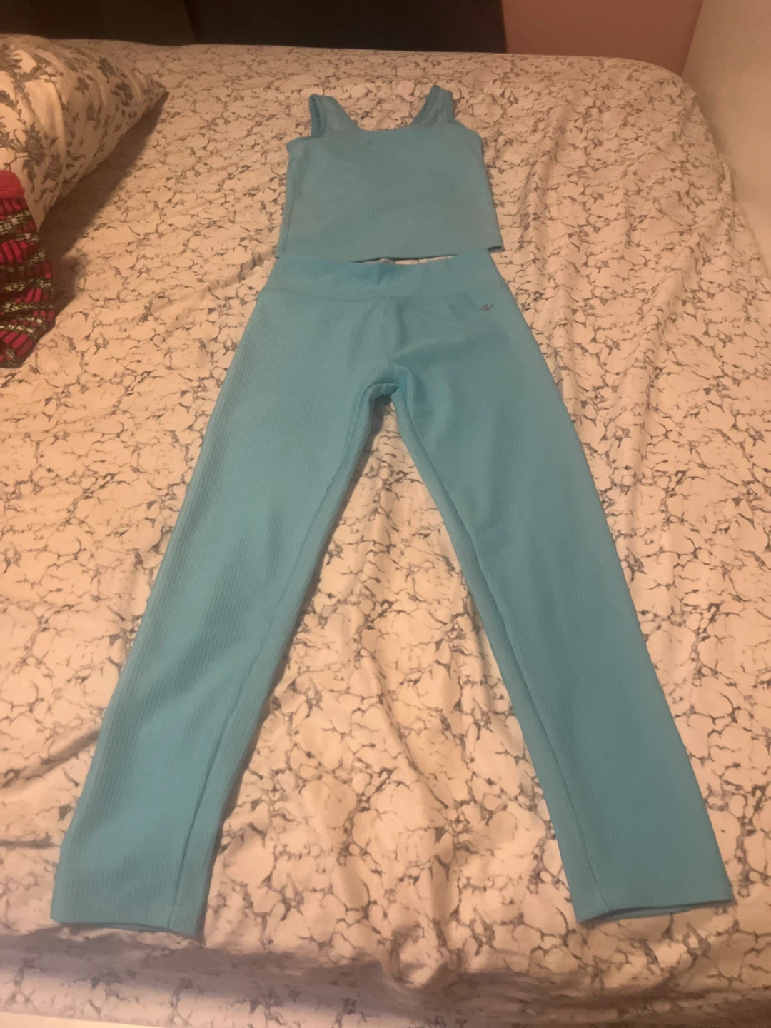 Athletic Works Blue Ribbed Athleisure Set - Medium