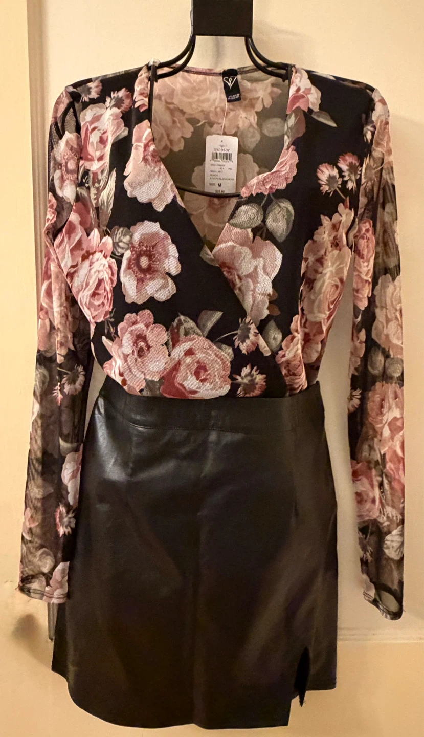 Windsor Sheer Floral Bodysuit long sleeve
