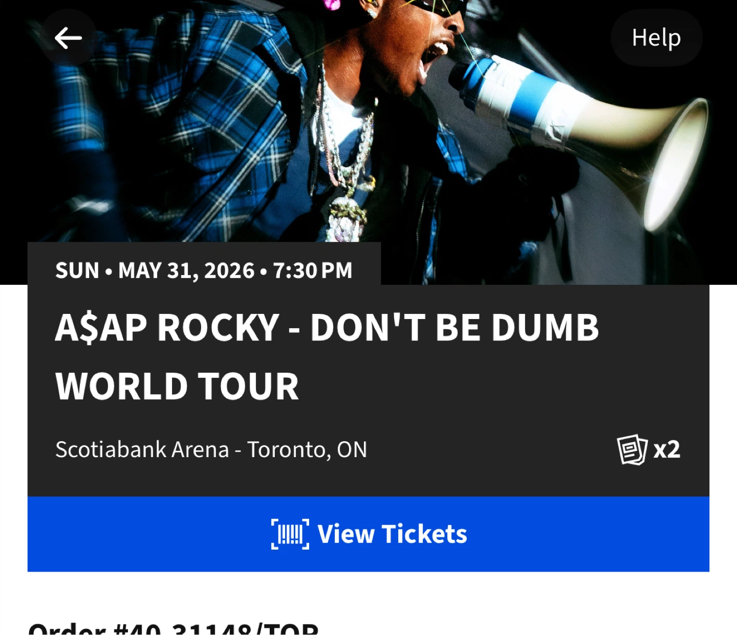 A$AP Rocky - Don't Be Dumb World Tour Ticket