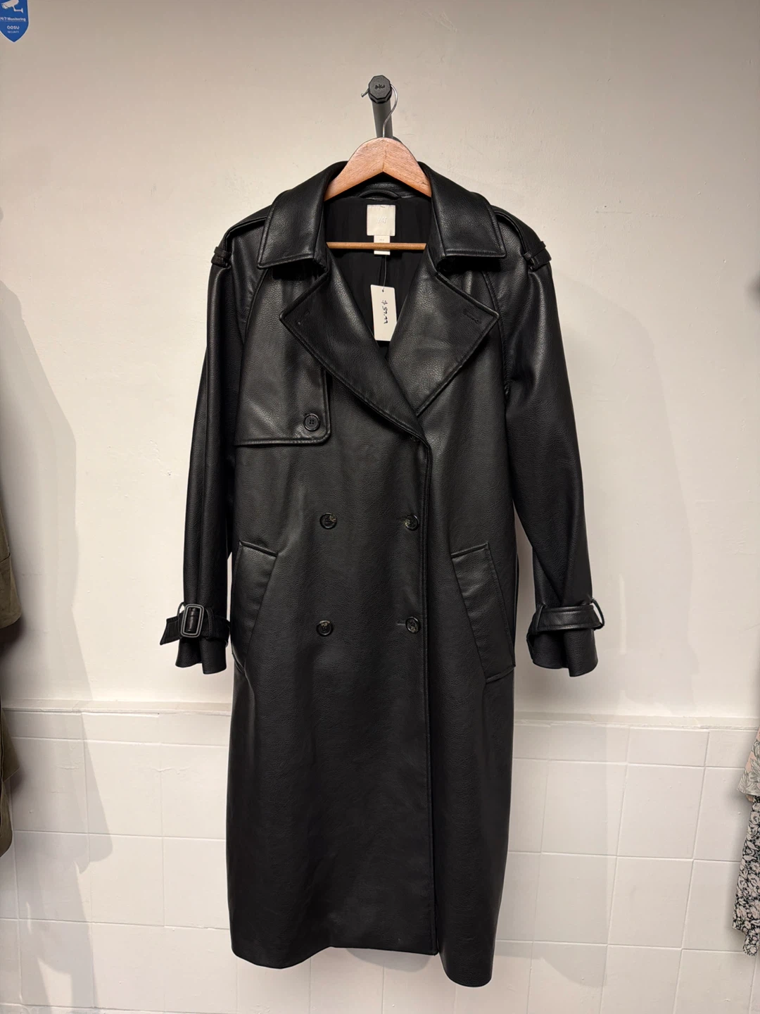 Black Faux Leather Button-Up Jacket - photo 2