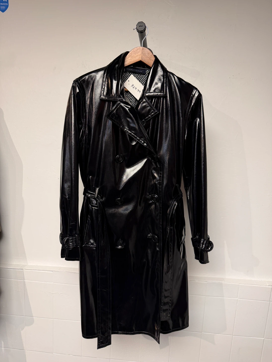 Black Faux Leather Button-Up Jacket