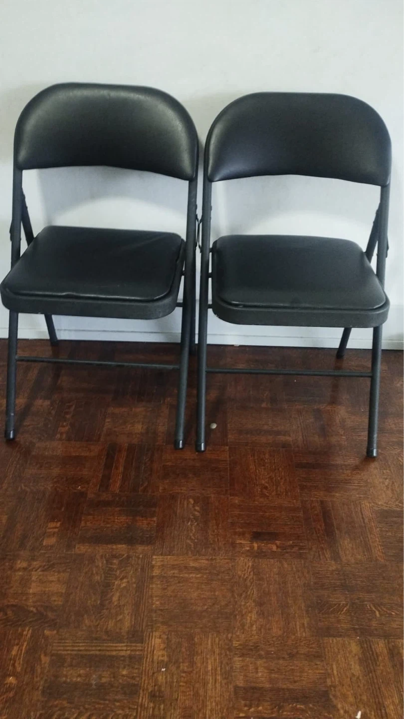 Set of 2 Black Folding Chairs