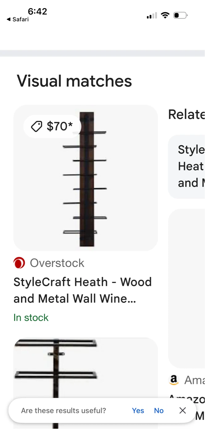 StyleCraft Heath Wood and Metal Wall Wine Rack - photo 2