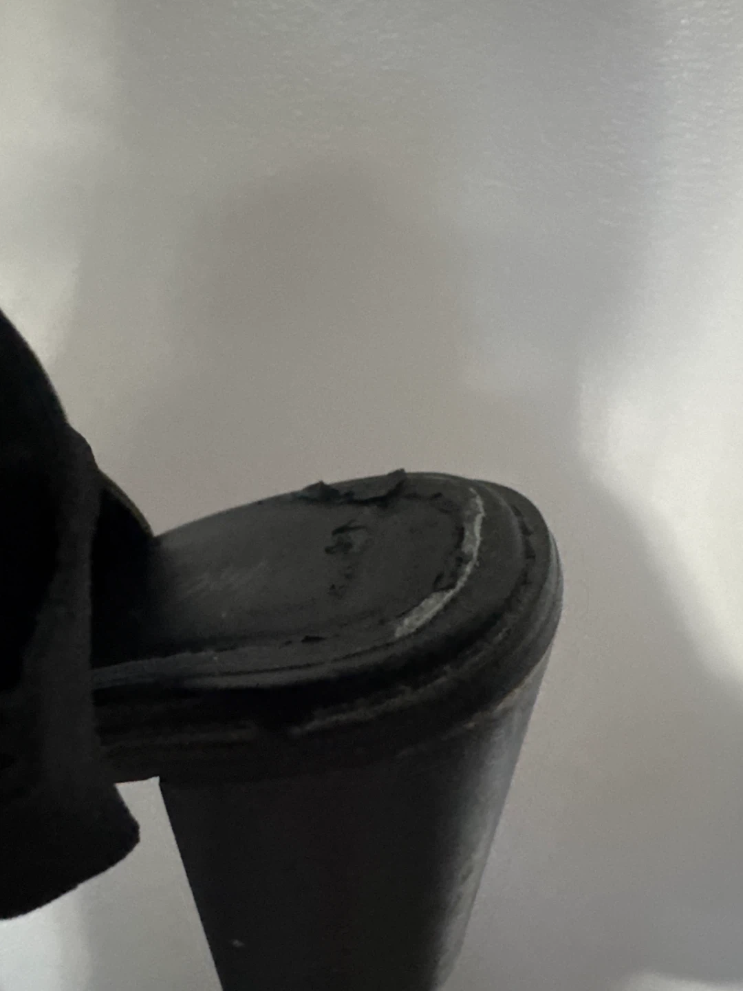 Black Leather Open-Toe Block Heels - photo 4