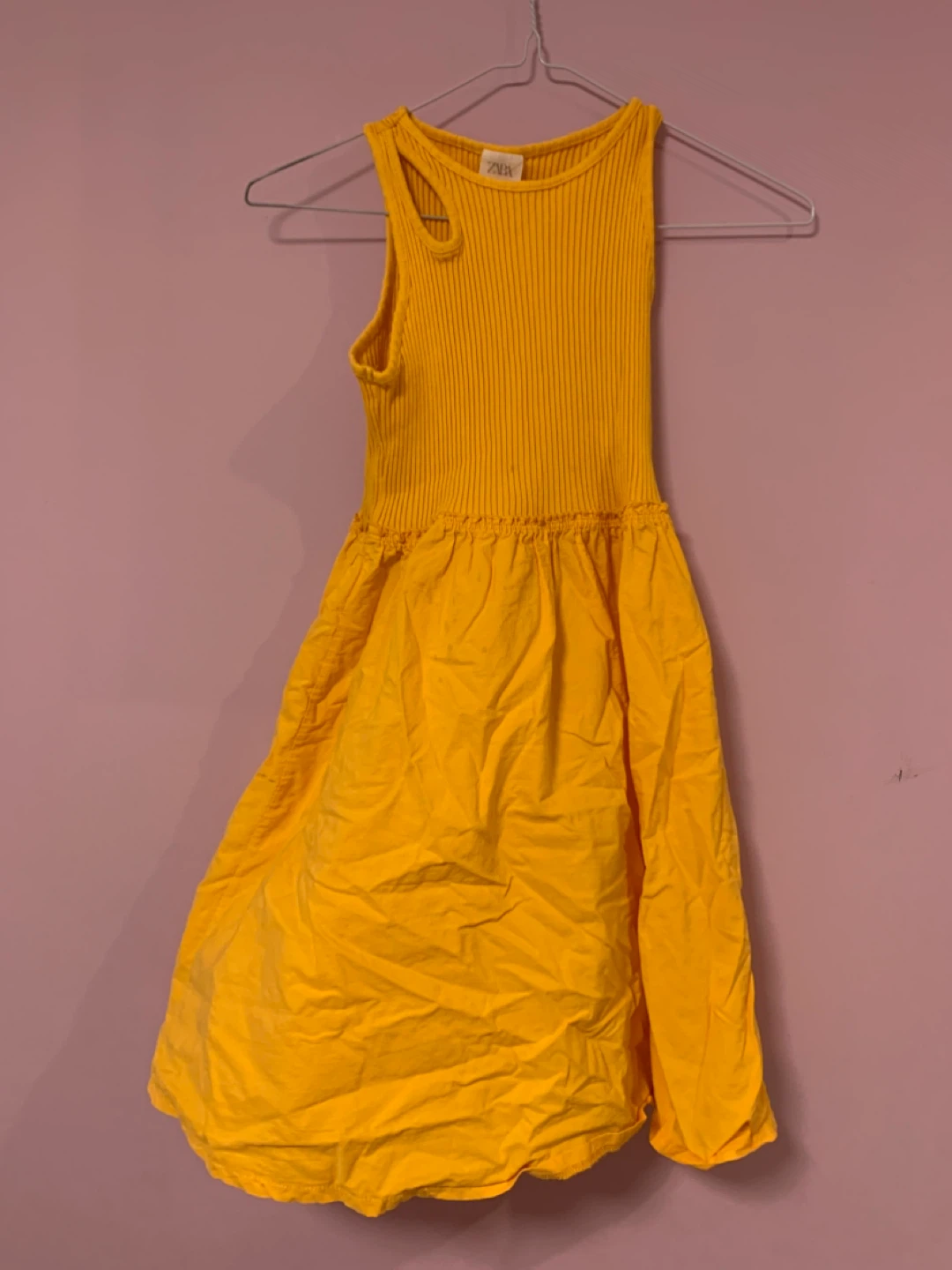 Zara Yellow Ribbed Tank Dress Girls - photo 3