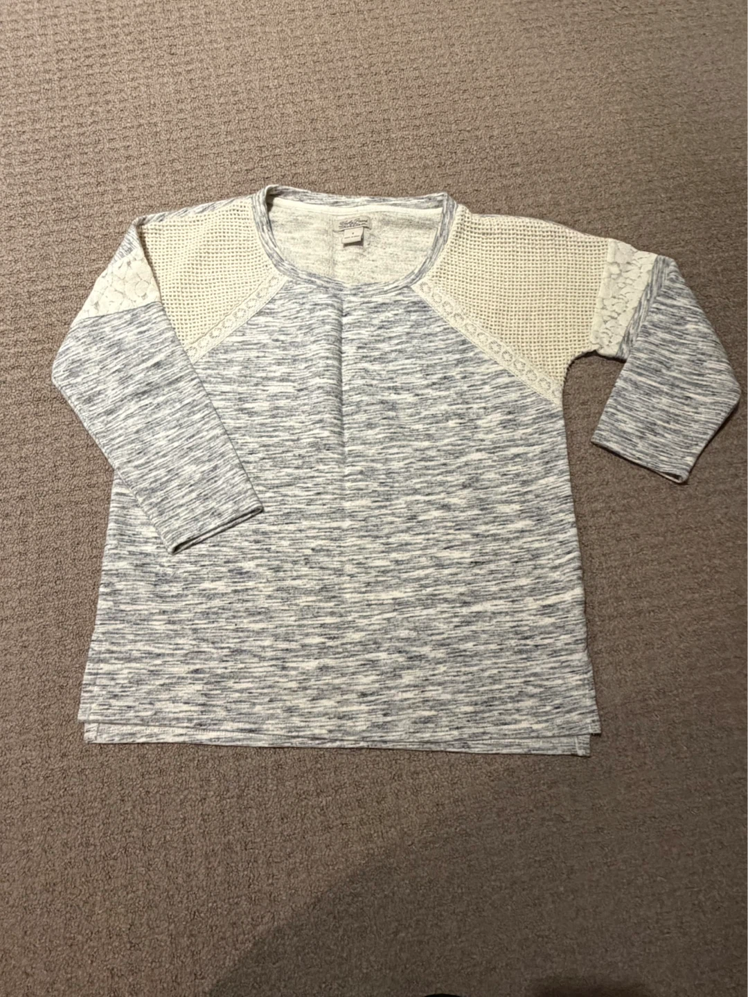 Lucky Brand Women's Grey & White Sweater - Size S