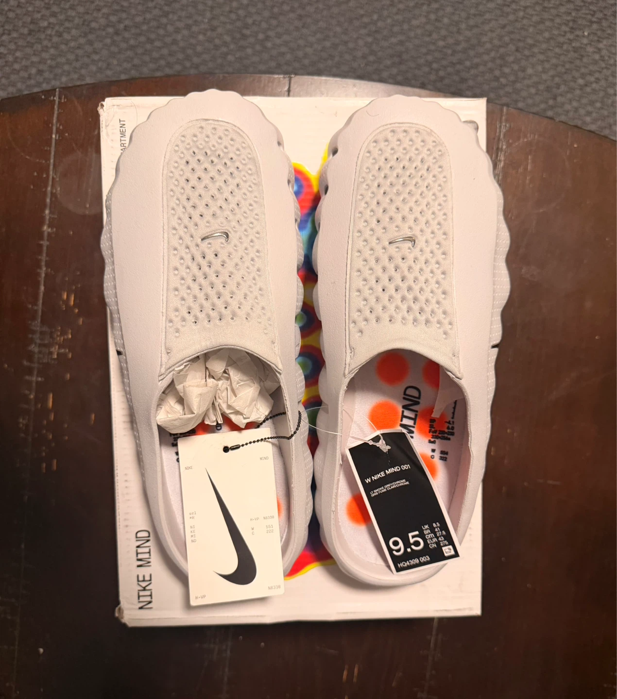 Nike Mind 001 LT Smoke Grey/Chrome Slides Size 9.5 - photo 3
