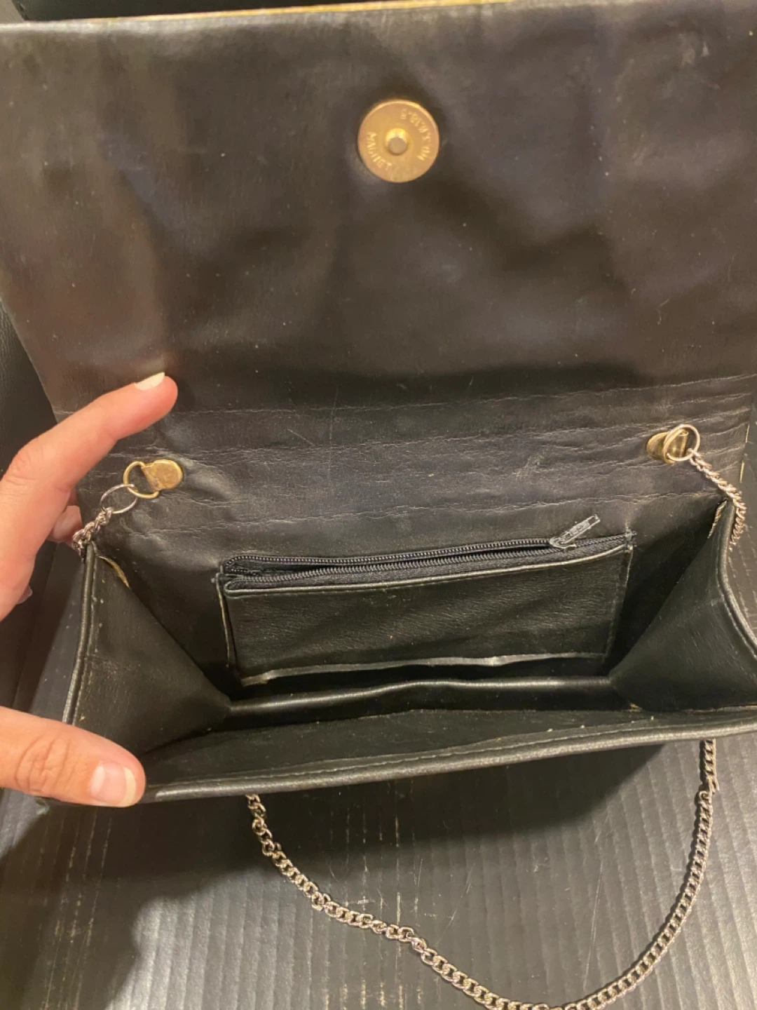 Silver Textured Clutch with Chain - photo 2