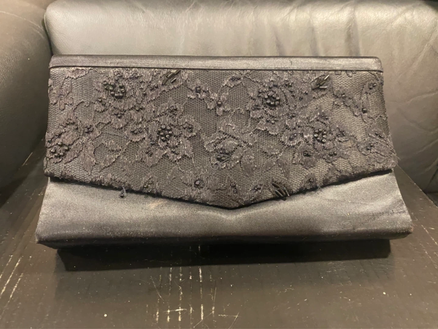 Black Lace Evening Clutch Purse