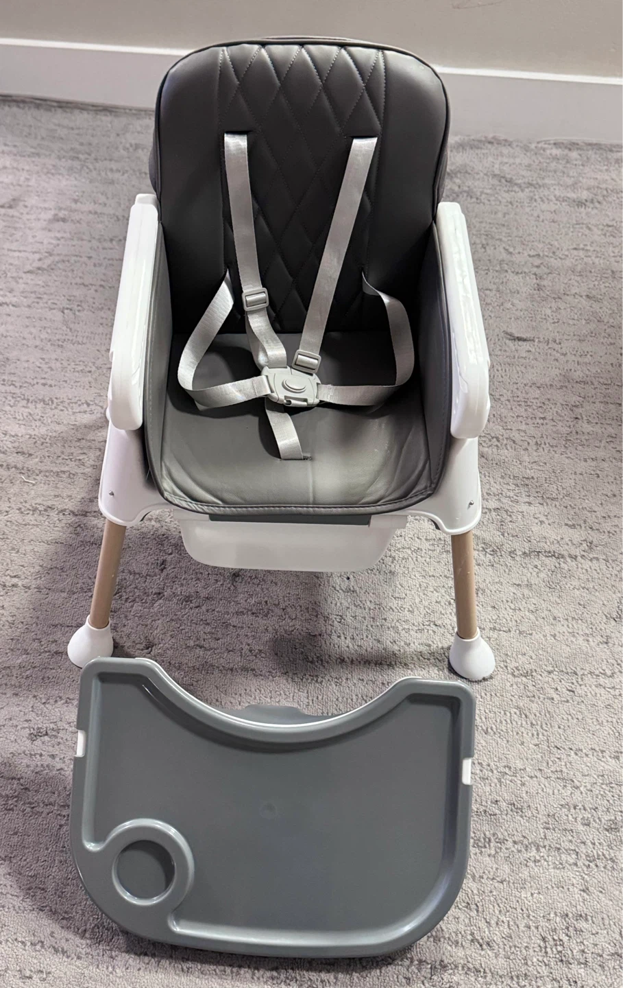 Grey High Chair with Removable Tray