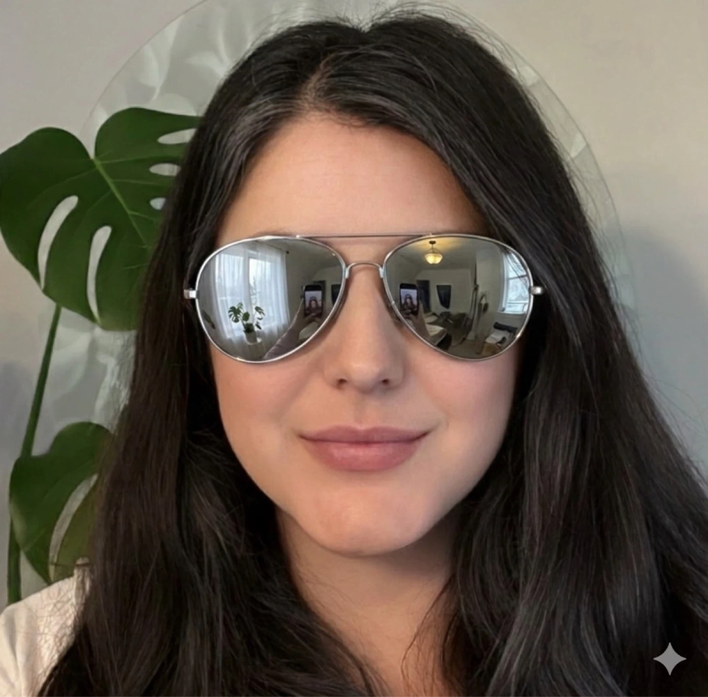 Unisex Aviator Sunglasses Silver Frame Reflective Lenses