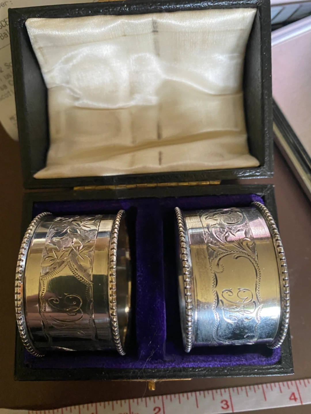 Set of 2 Vintage Sterling Silver Napkin Rings