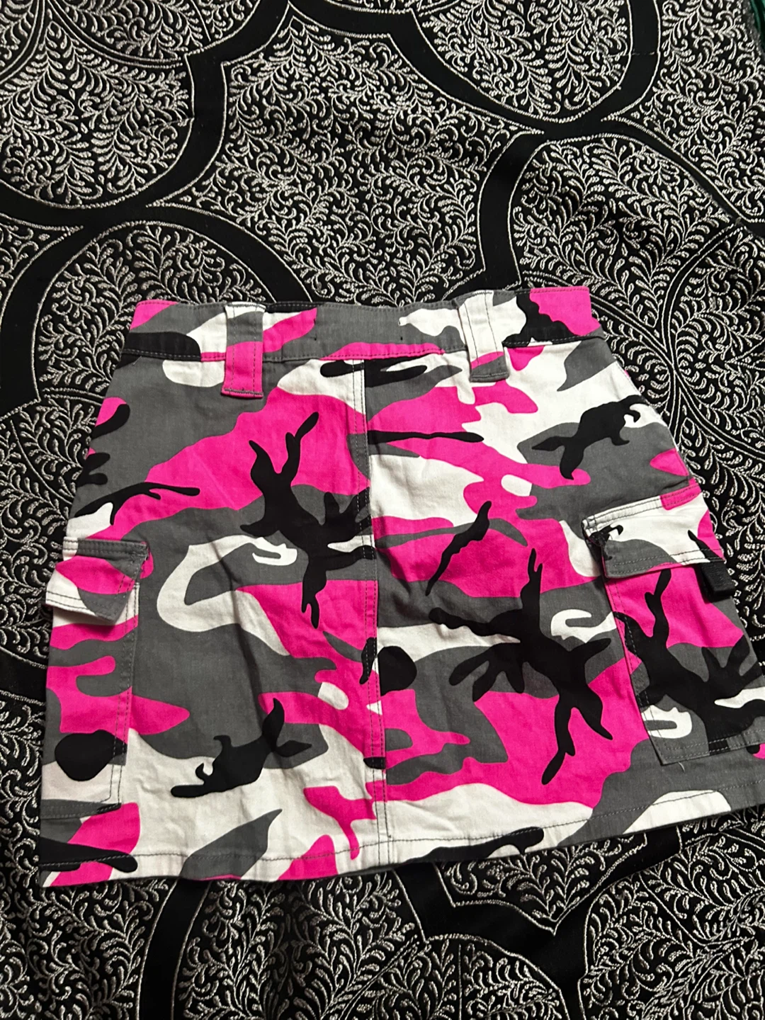 Pink Camo Cargo Mini Skirt - photo 3