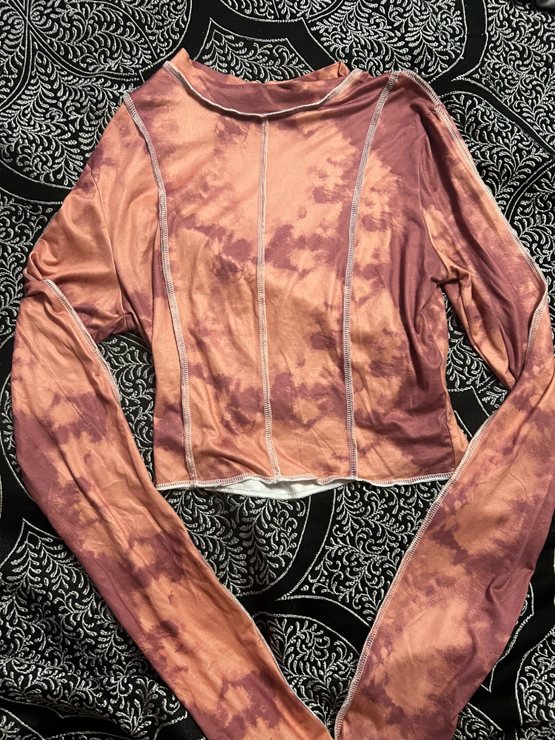 Tie Dye Long Sleeve Crop Top