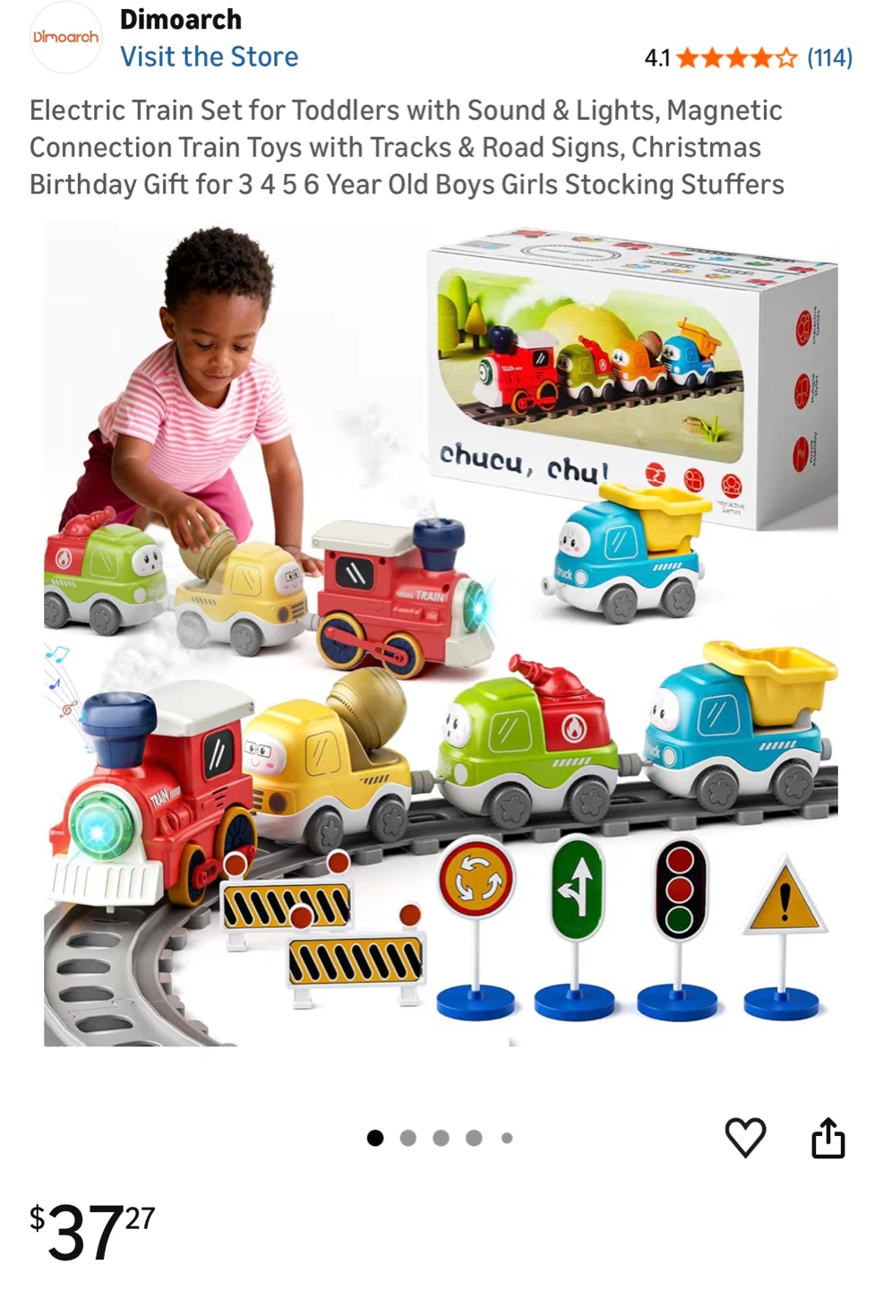BNIB Chucu, Chu! Electric Train Set with Tracks & Road Signs