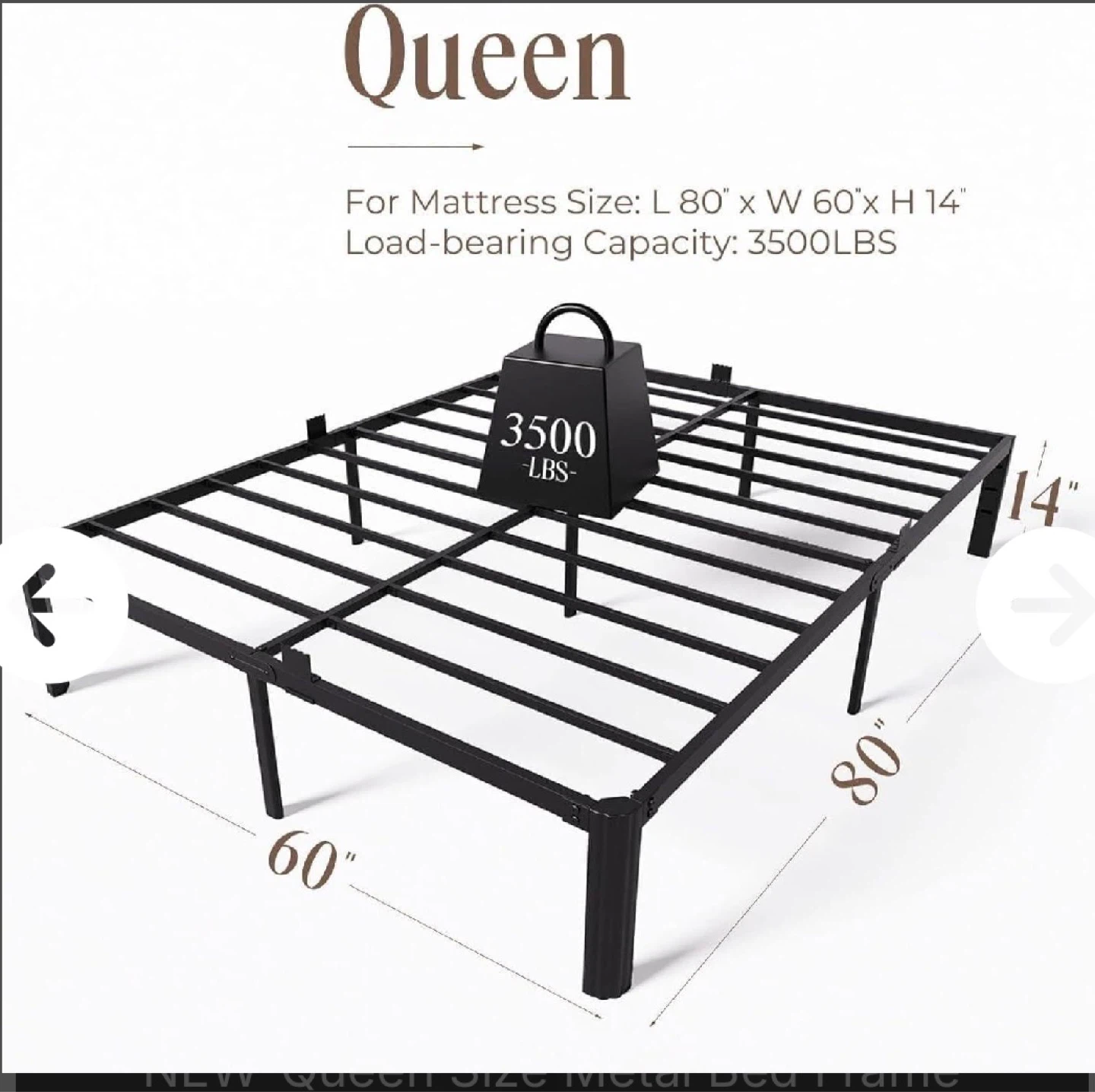 Queen Size Metal Bed Frame - photo 2