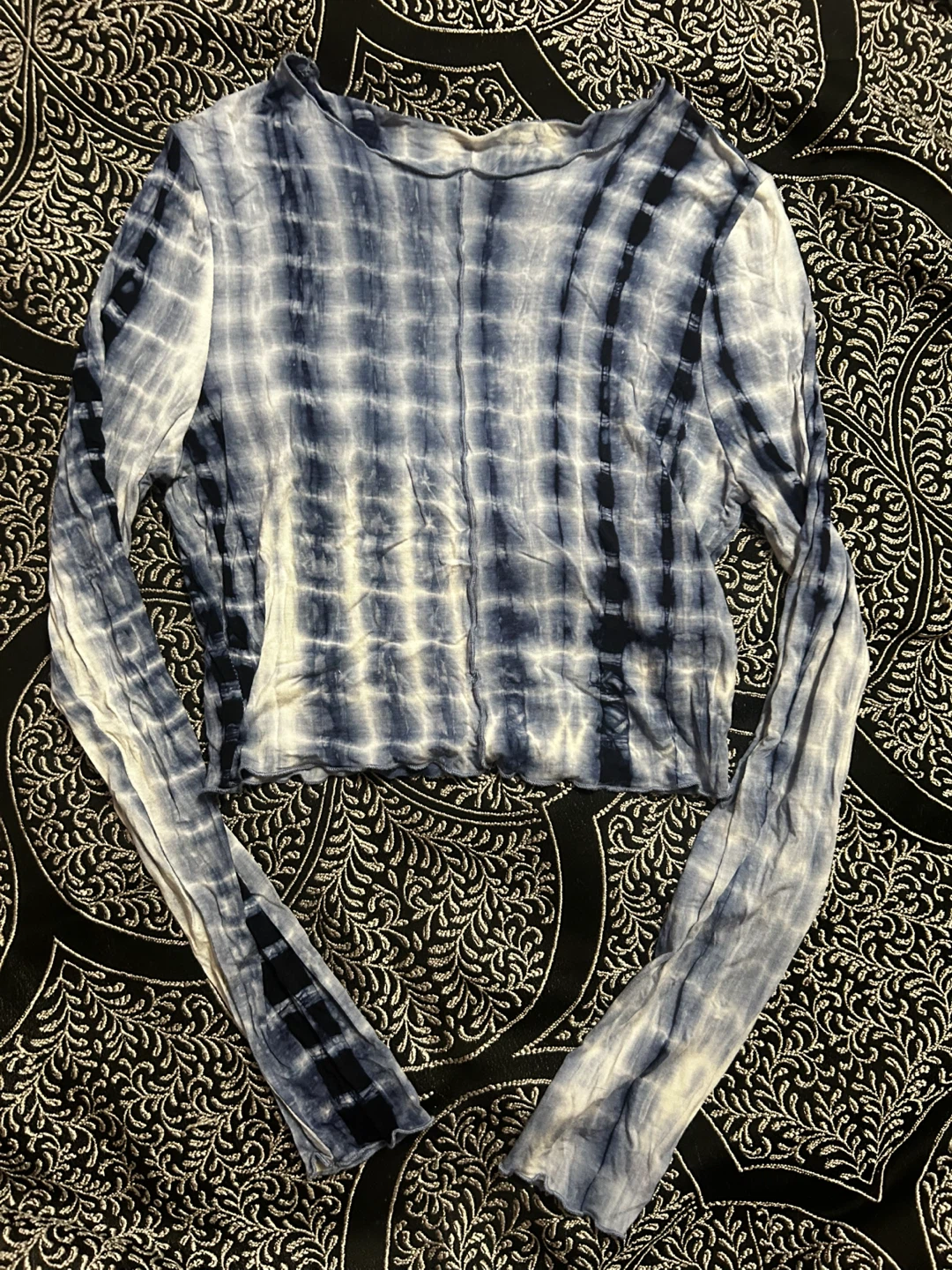 Blue and White  Crop Top