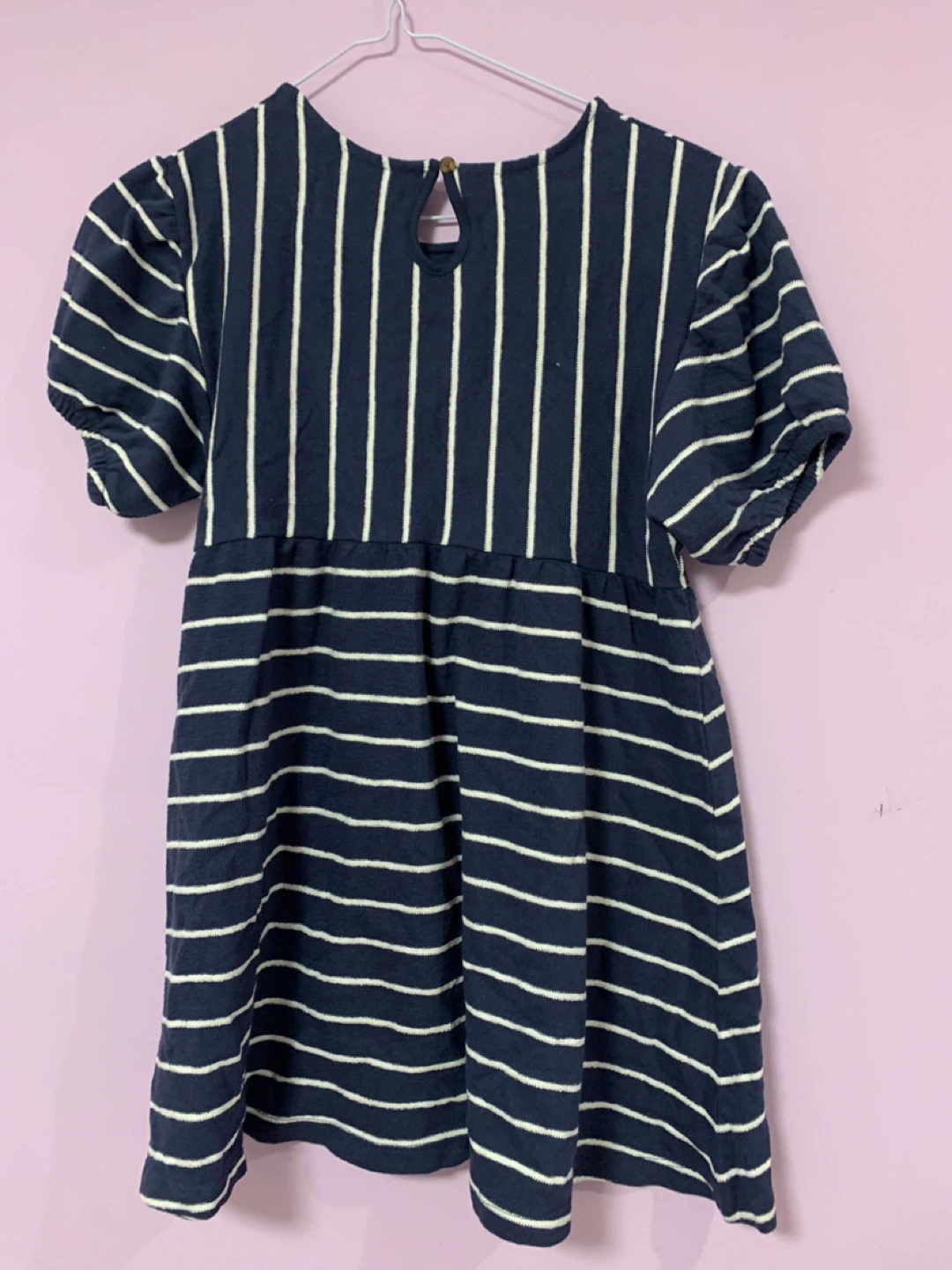 Canadiana Navy and White Striped Dress M/M (7-8) - photo 3